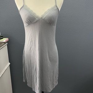 Victoria Secret Gray and Lace Sleep Dress Sz Lg